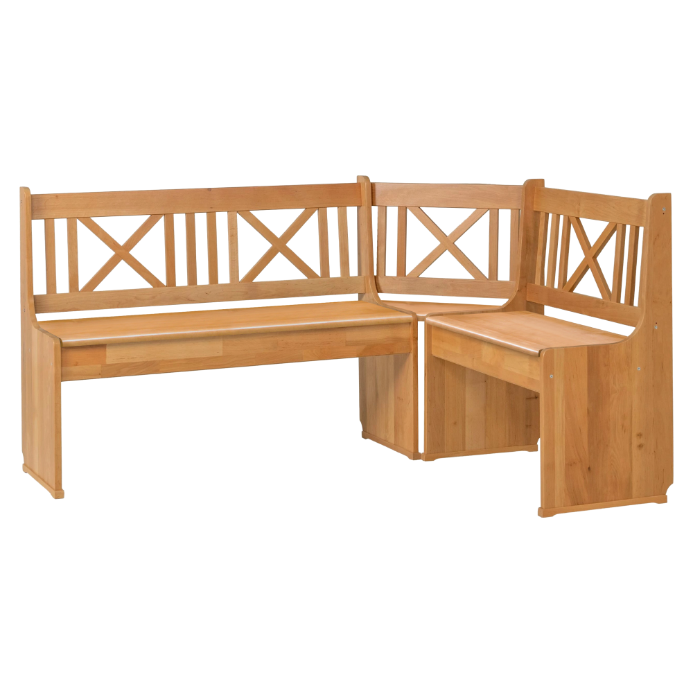 Rohová lavice, dřevěná, olše, ADALY X