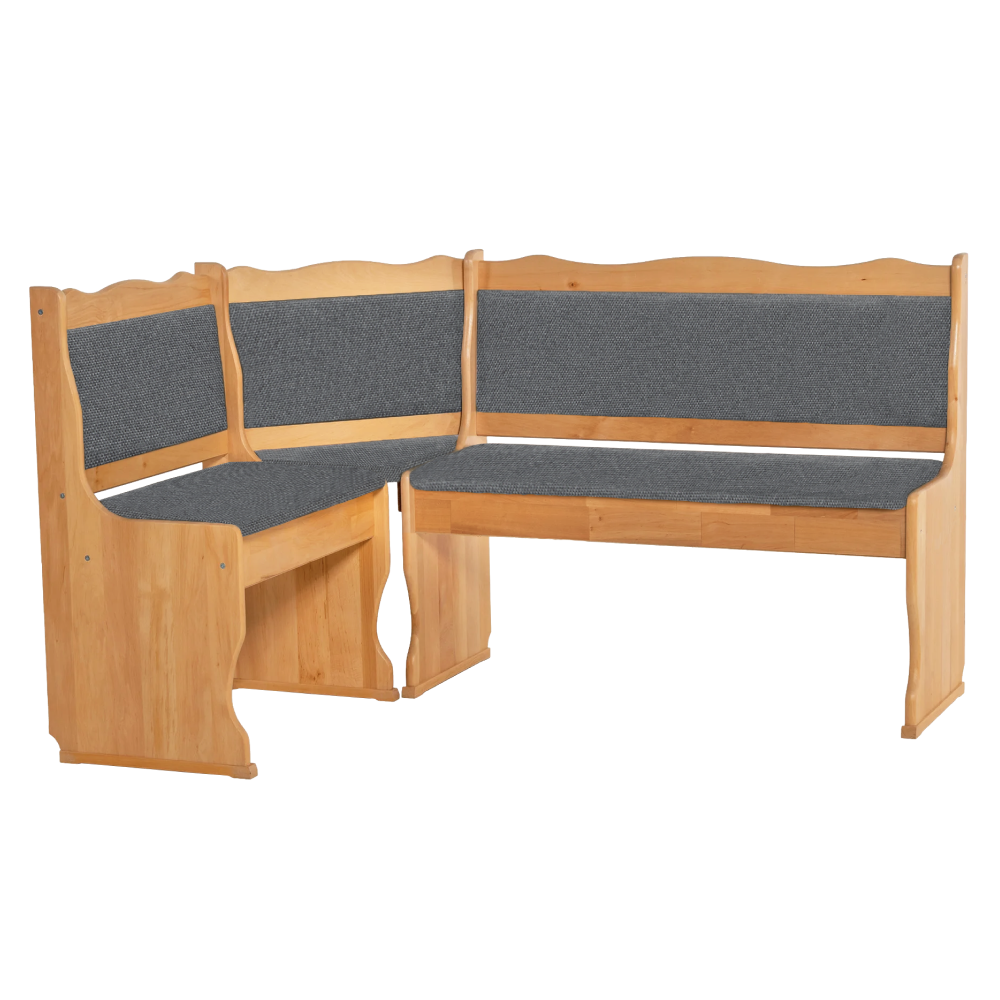 Rohová lavice, dřevěná, olše/šedá, MIREN