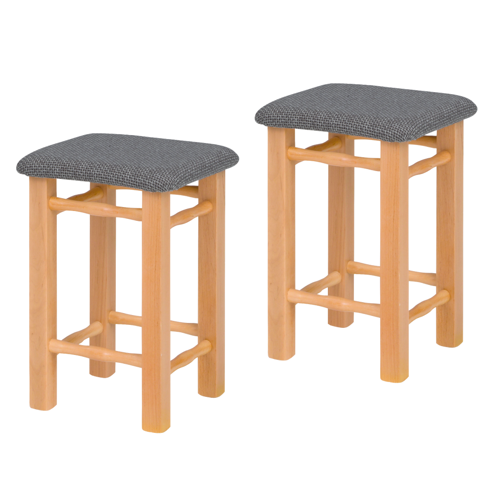 Taburet, set 2 ks, olše/šedá, KIMI