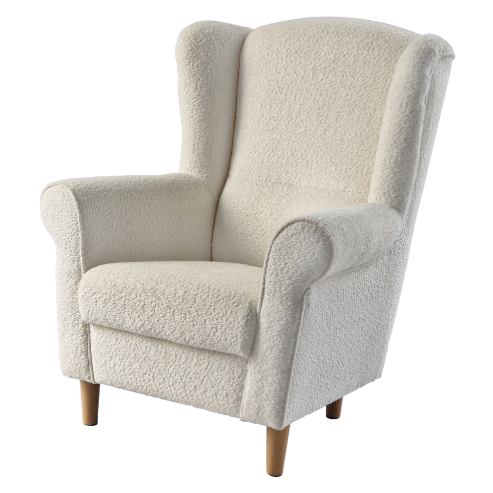 Kreslo ušiak, smotanová látka Coral, CHARLOT