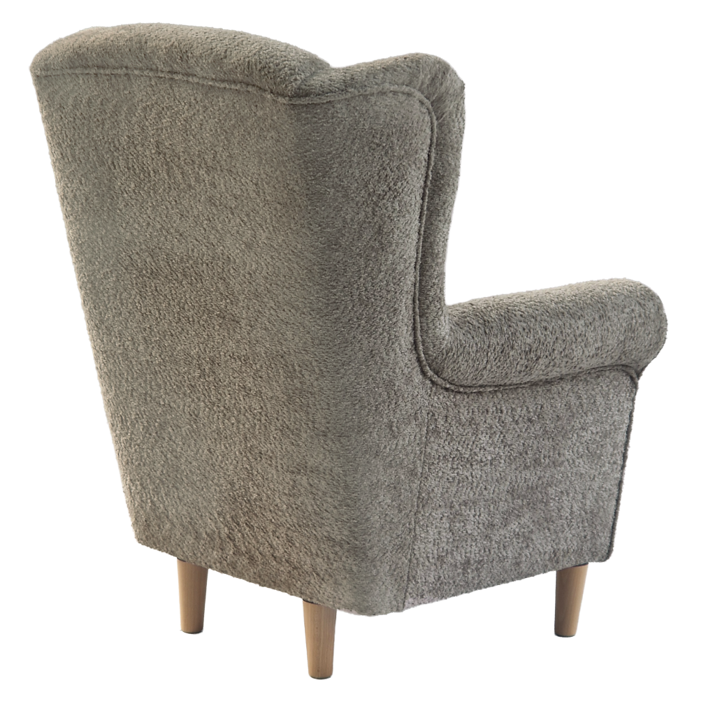 Kreslo ušiak, sivobéžová Taupe látka Coral, CHARLOT