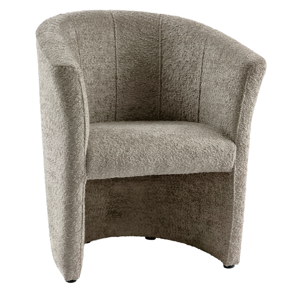 Klubové kreslo, sivobéžová Taupe látka Coral, CUBA