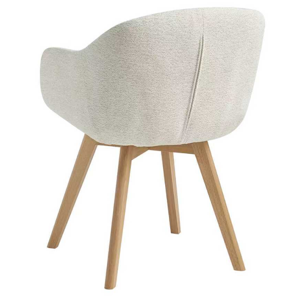 Otočné jedálenské kreslo, krémová/buk, DIMER