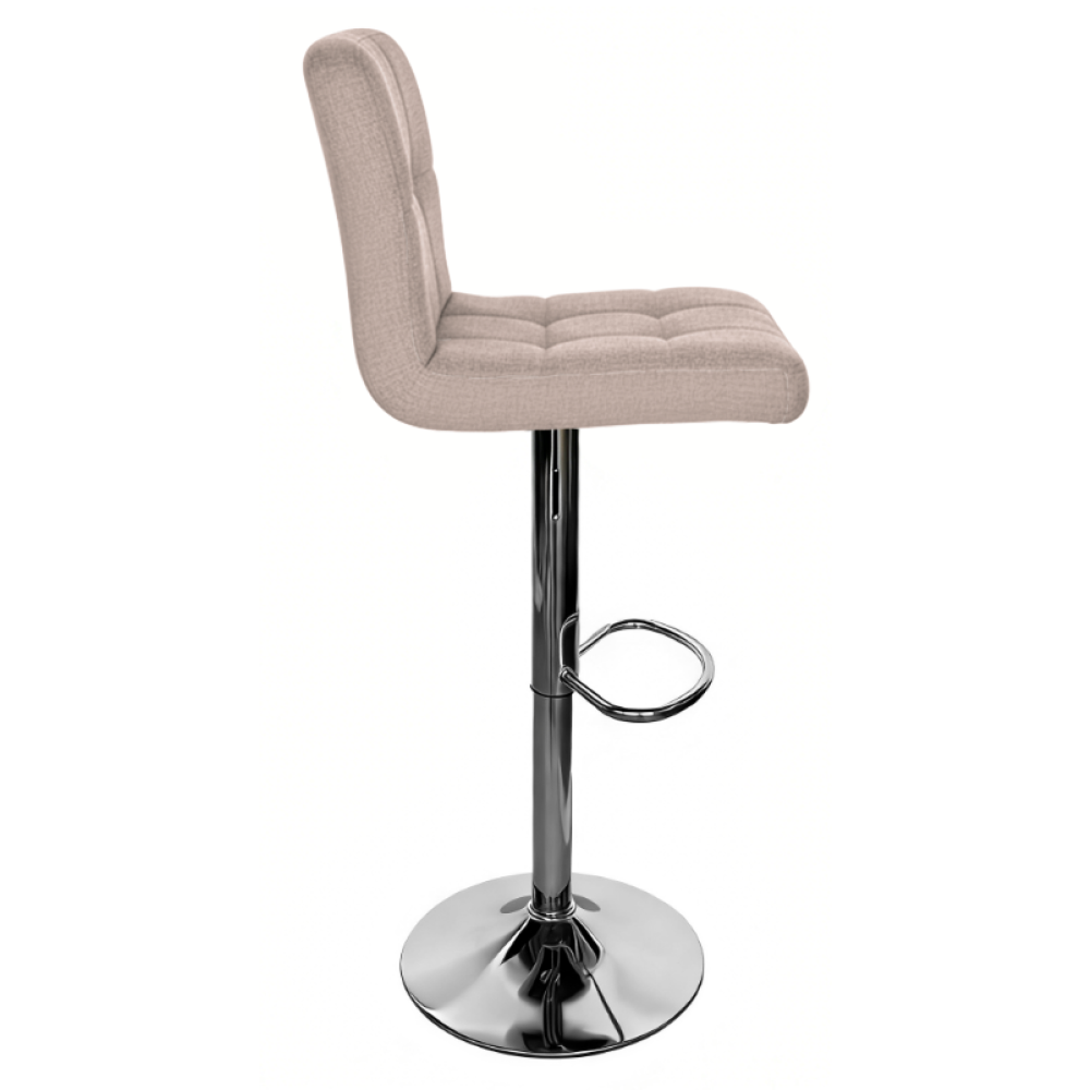 Barová stolička, sivohnedá taupe látka/chróm, KANDY 2 NEW