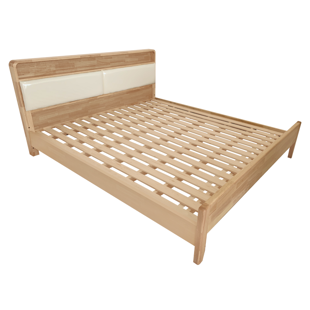 Manželská posteľ, 180x200, masívne drevo, prírodná, KIMIA