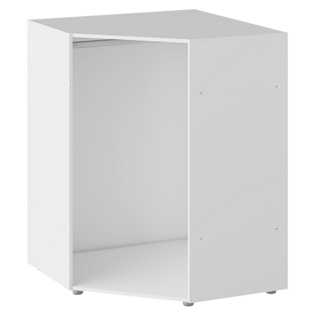 Otvorená šatníková skrinka, rohová, biela, JAMES TYP 3