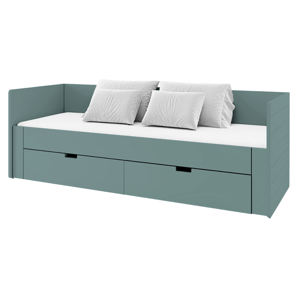 Rozkladacia posteľ, sivozelená, 90/180x200, ANTONY