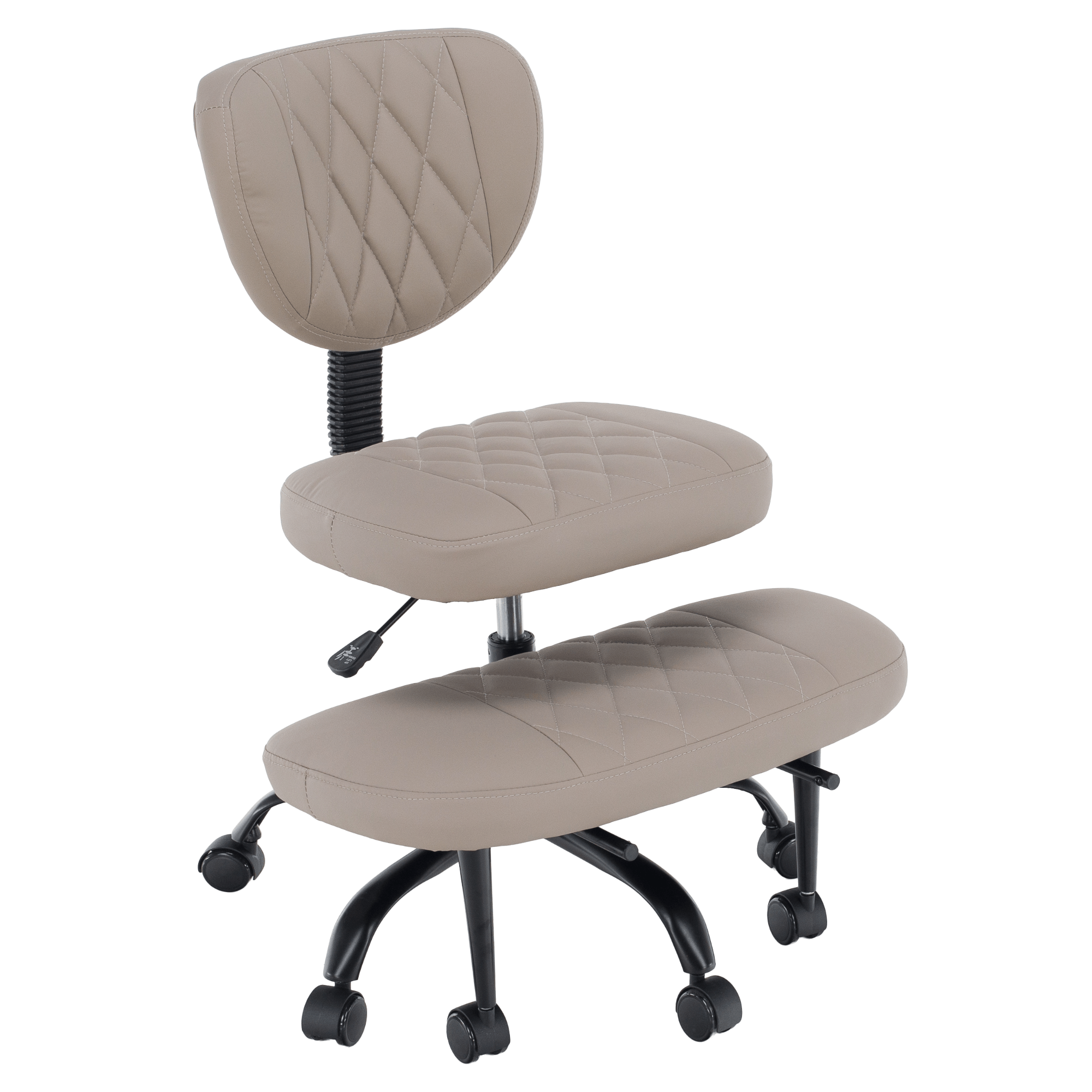 Ergonomická klekačka, šedohnědá Taupe ekokůže/černá, SAMER