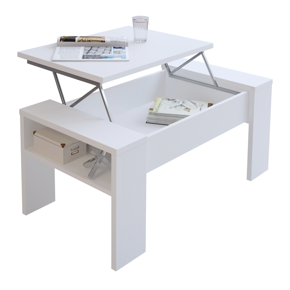 Konferenčný stolík, biela, PULA