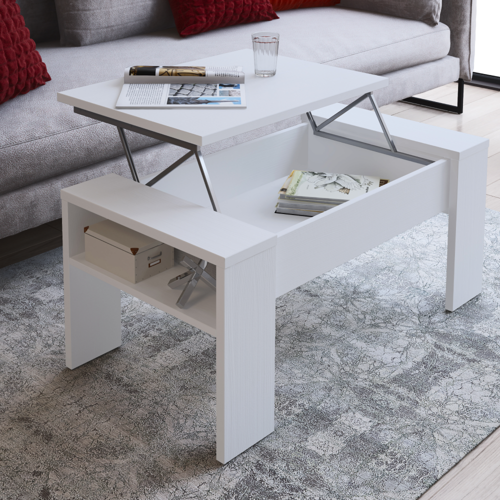 Konferenčný stolík, biela, PULA