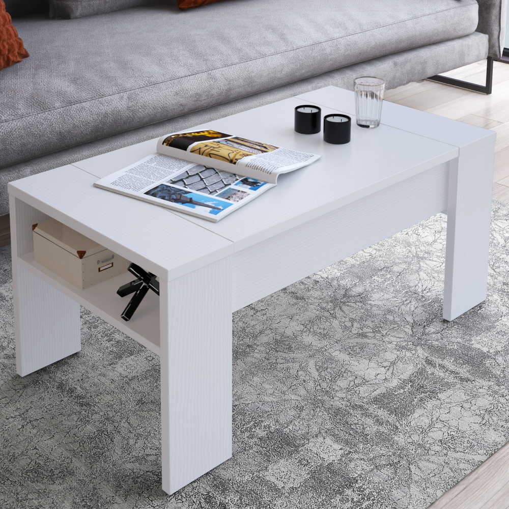 Konferenčný stolík, biela, PULA