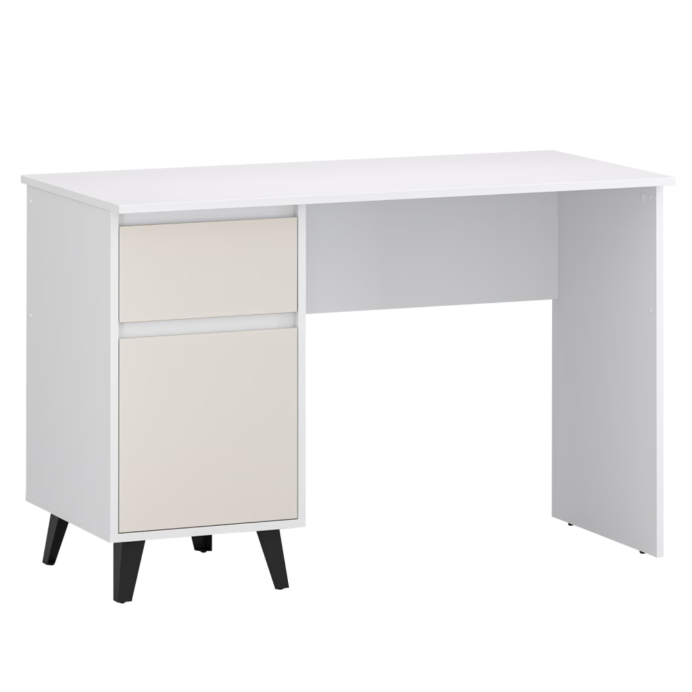 Univerzálny PC stolík, biela/kašmír, BOGAN 1D1S/120