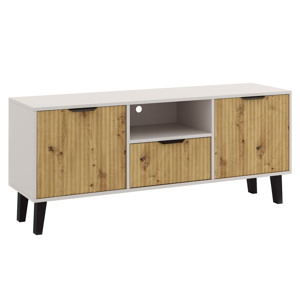 TV stolík, kašmír/dub artisan, BOGAN DUO 2D1S