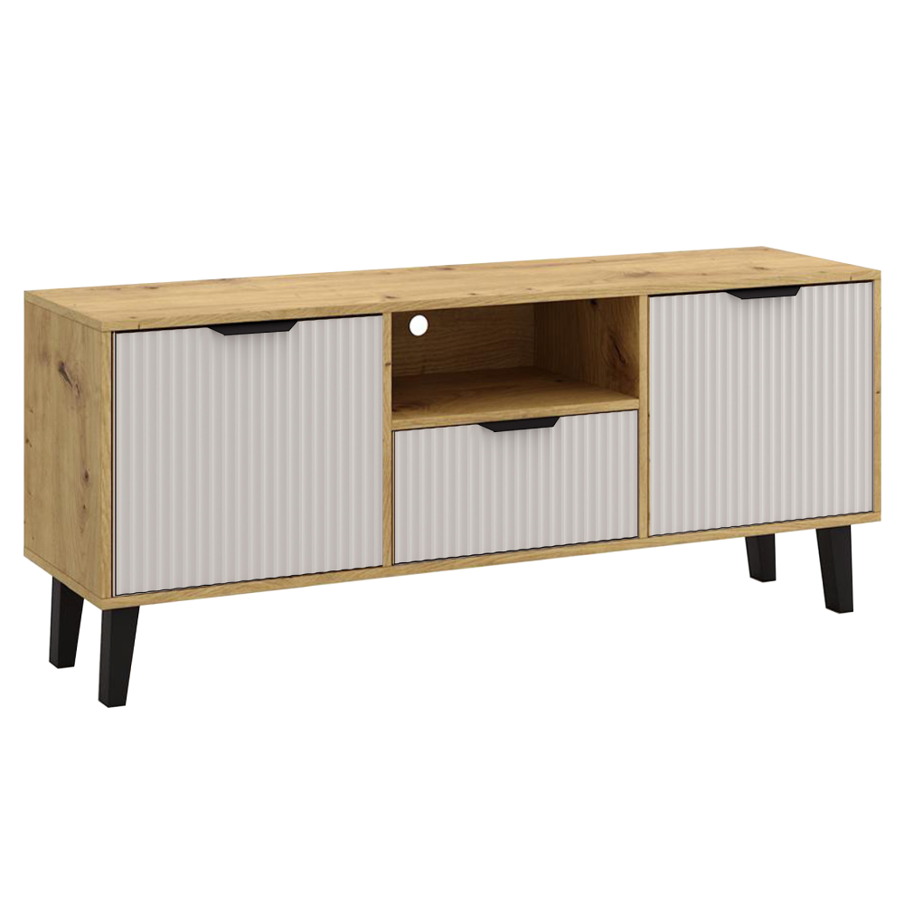 TV stolík, dub artisan/kašmír, BOGAN DUO 2D1S