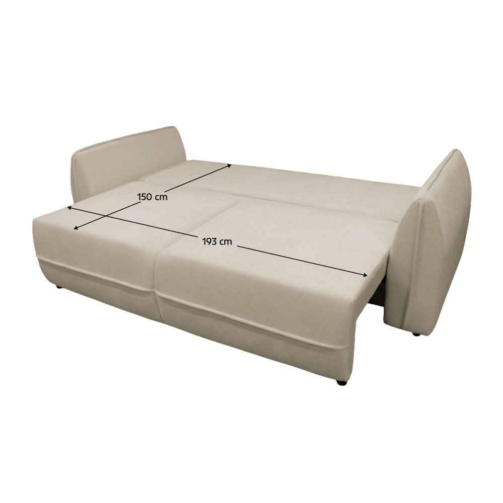 Rozkladacia pohovka, krémová, VEBI BIG SOFA