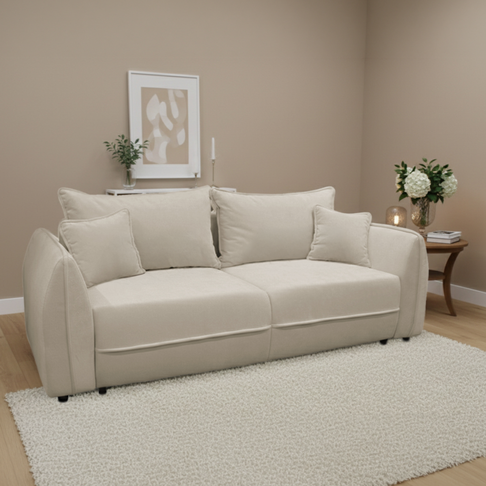 Rozkladacia pohovka, krémová, VEBI BIG SOFA