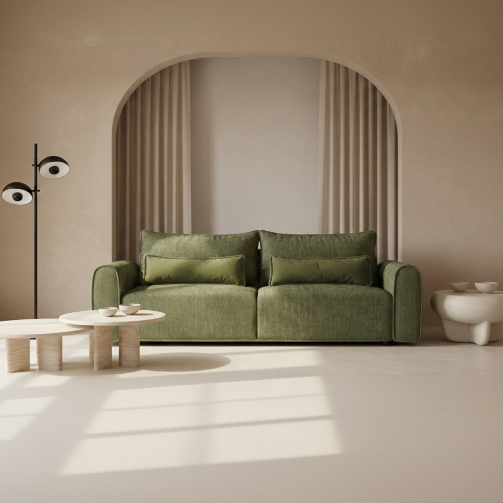 Rozkladacia pohovka, zelená, KIRO BIG SOFA