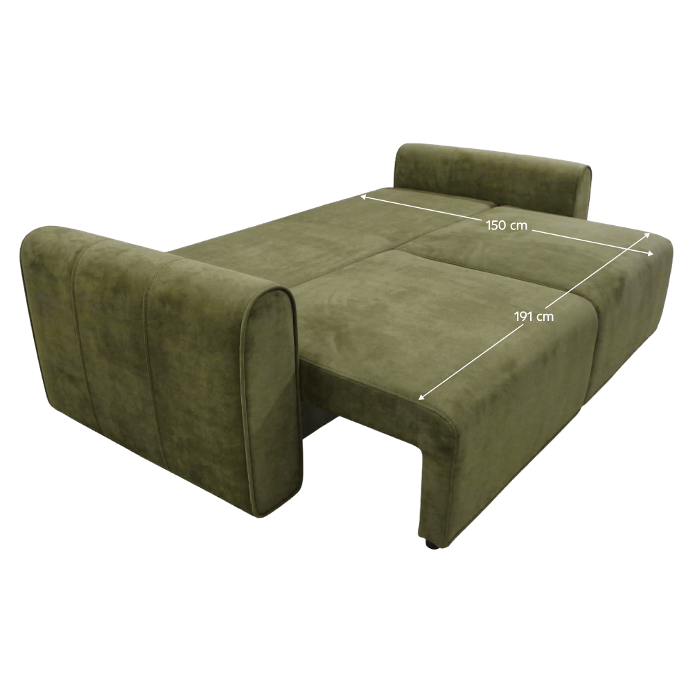 Rozkladacia pohovka, zelená, KIRO BIG SOFA