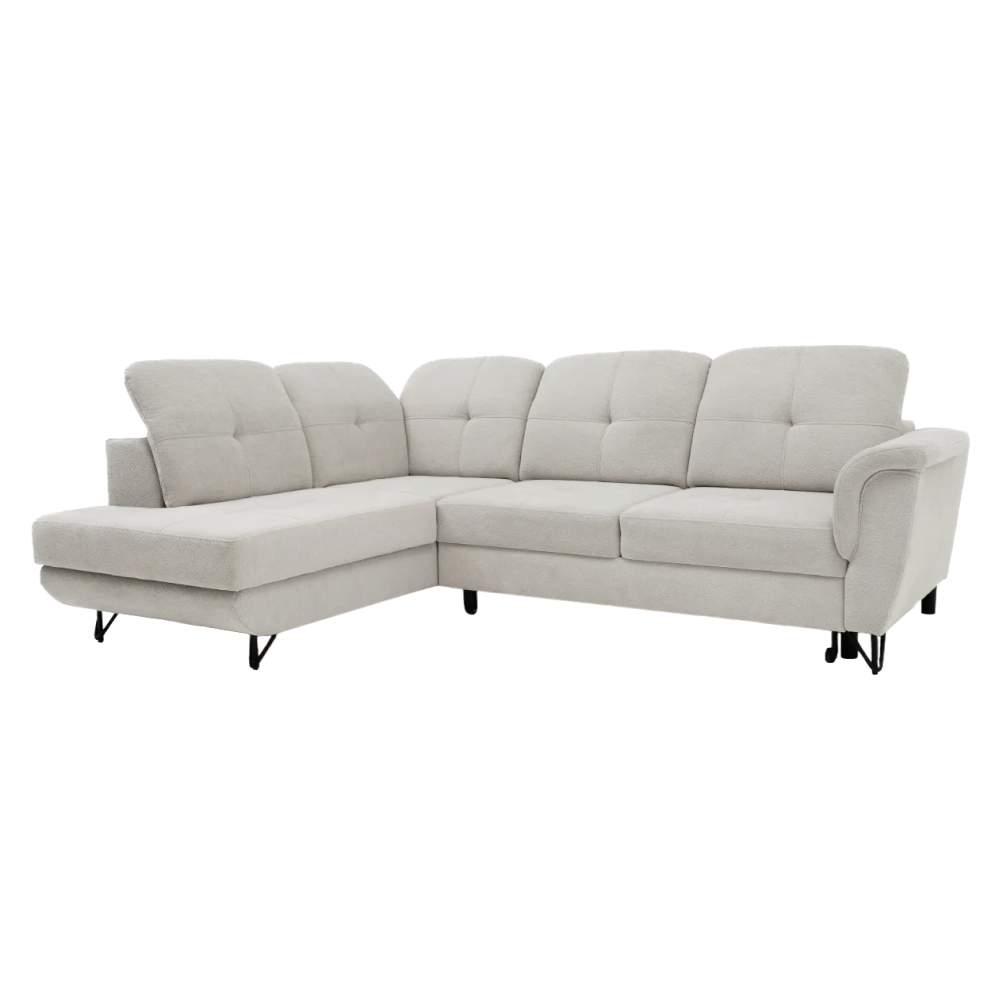 Rohová sedací souprava, světle šedá, levá, PIRIO ROH