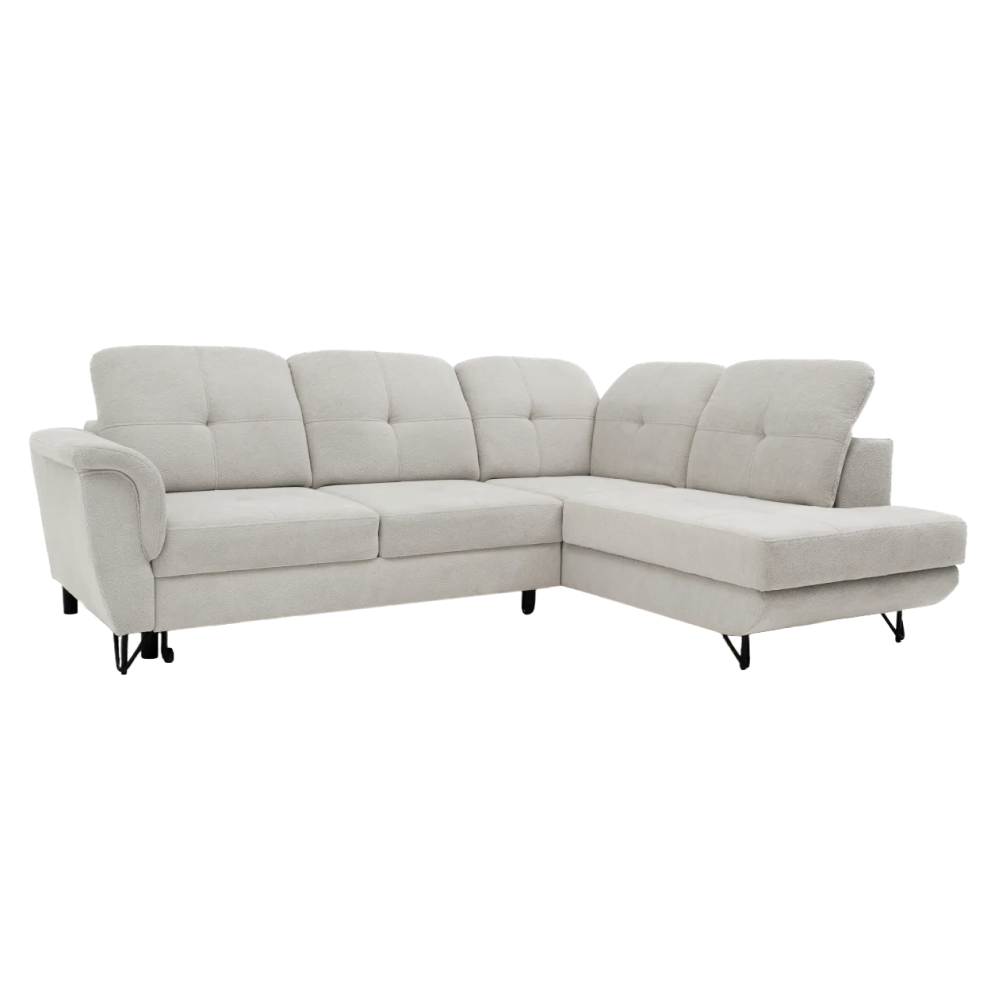 Rohová sedací souprava, světle šedá, pravá, PIRIO ROH