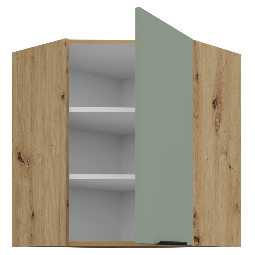 Horná rohová skrinka, aquamarine/dub artisan, ARSANY 60x60 GN-72 1F