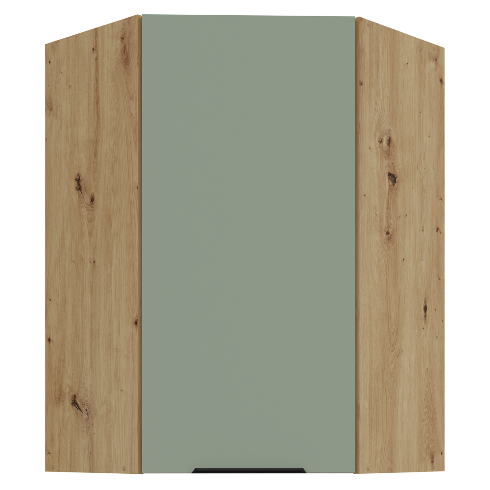 Horná rohová skrinka, aquamarine/dub artisan, ARSANY 60x60 GN-90 1F