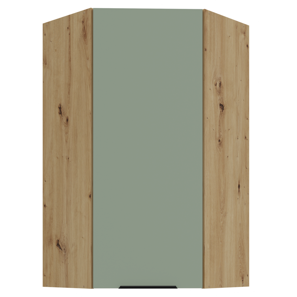 Horná rohová skrinka, aquamarine/dub artisan, ARSANY 60x60 GN-108 1F