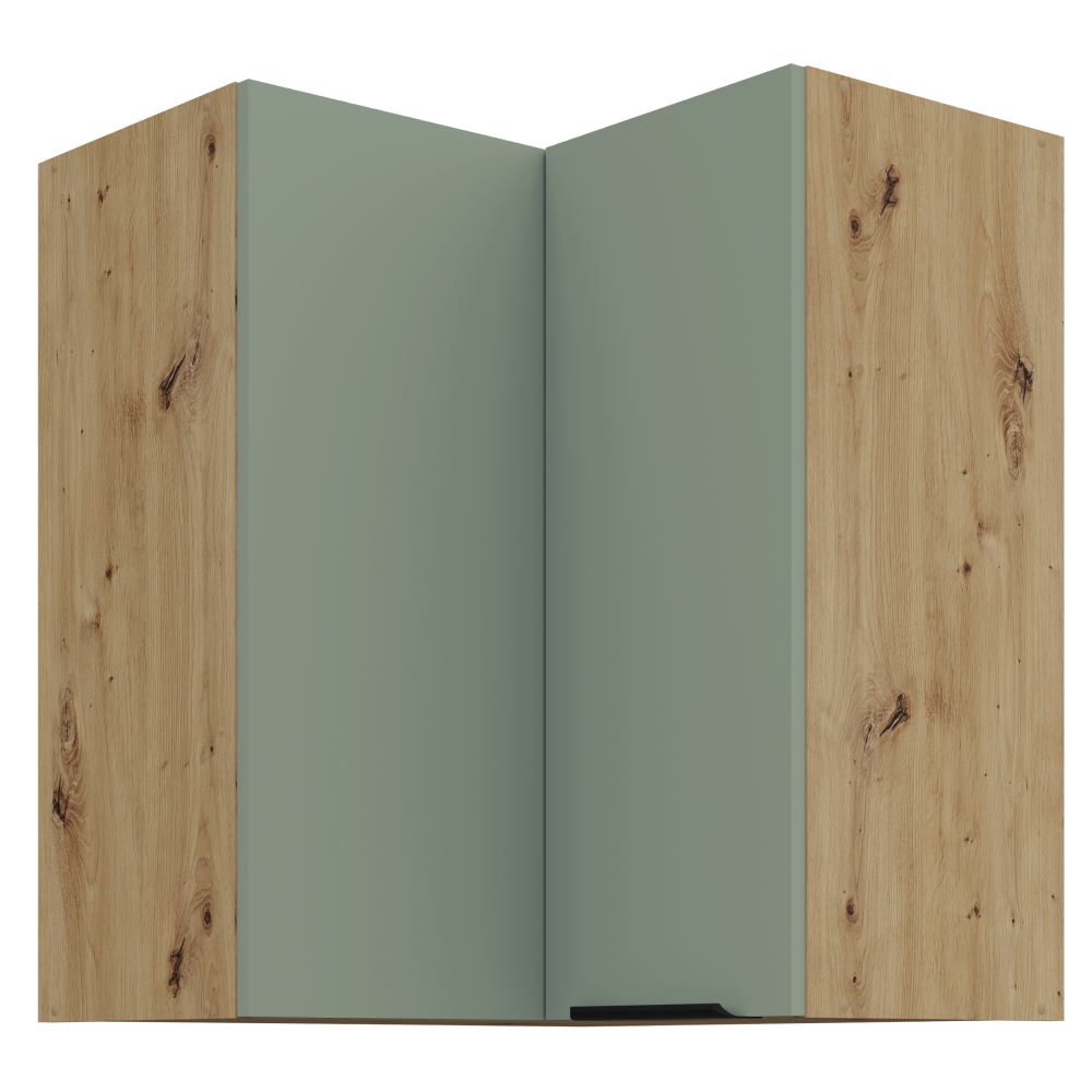 Horná rohová skrinka, aquamarine/dub artisan, ARSANY 60x60 GN-72 2F