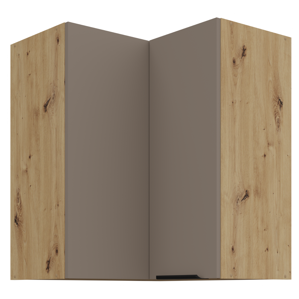 Horná rohová skrinka, sandgrau/dub artisan, FRISBO 60x60 GN-72 2F