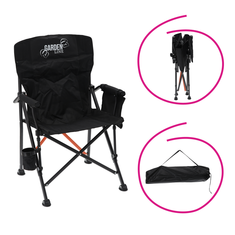 Kempové křeslo, černá, ANBIN