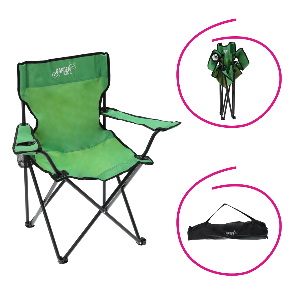 Kempové křeslo, zelená/černá, GASTON