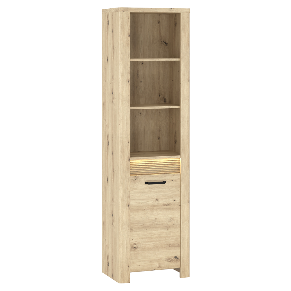 Otvorený regál s LED osvetlením, dub artisan, MIRO 1D