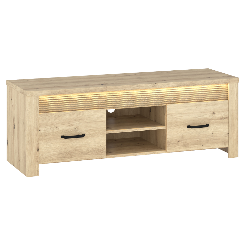 TV stolík s LED osvetlením, dub artisan, MIRO 2S/150
