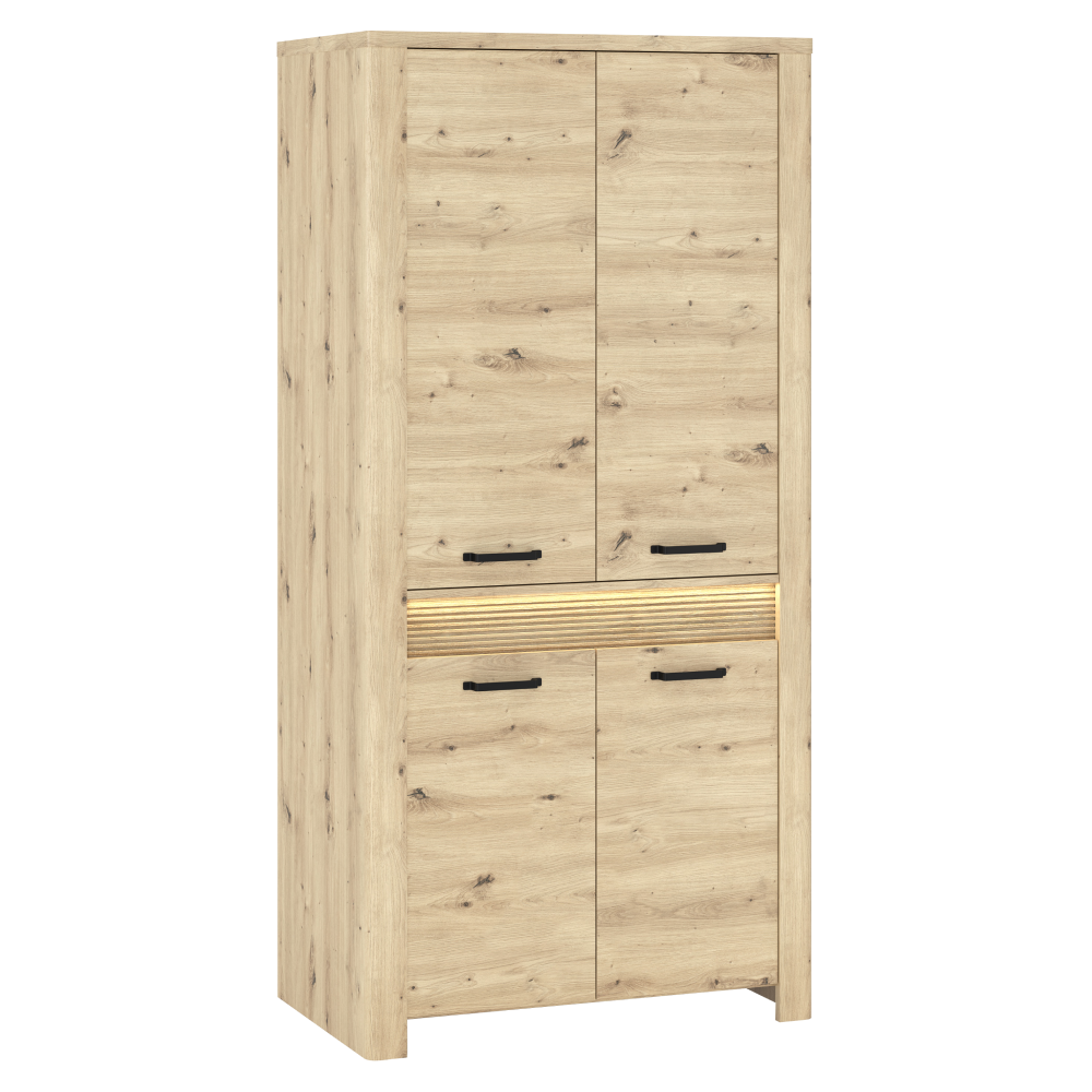 Skriňa s LED osvetlením, dub artisan, MIRO 4D