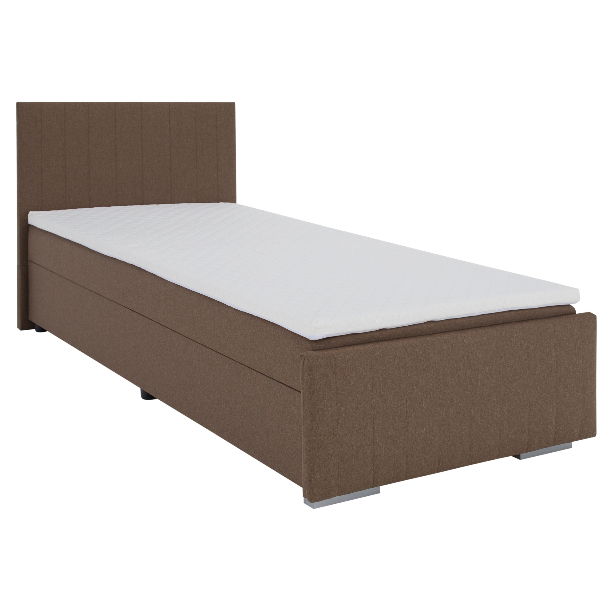 Boxspringová postel, jednolůžko, hnědá, 90x200, univerzální, AZURA