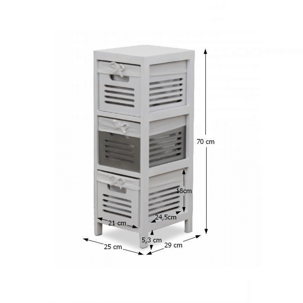 Komód, fehér/szürke, BIBI 3 Komód, fehér/szürke, BIBI 3