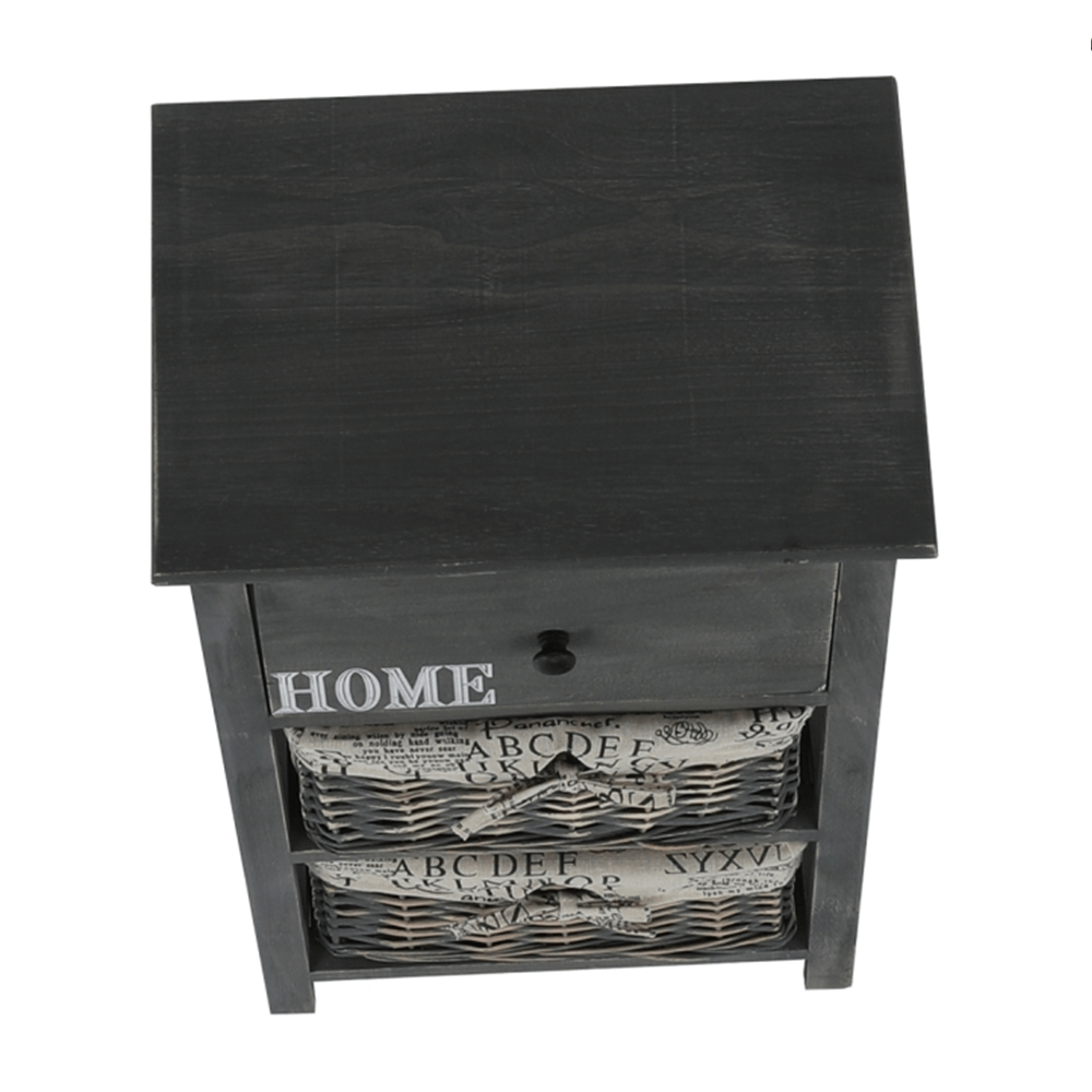 Komód, 2 kosár, 1 fiók, szürke-barna, DARKIE 2 Komód, 2 kosár, 1 fiók, szürke-barna, DARKIE 2