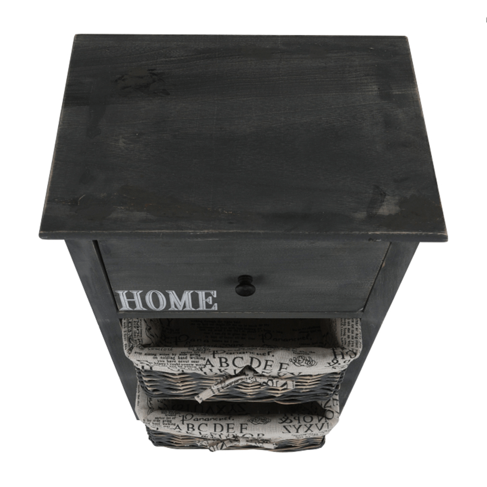 Komód, 2 kosár, 1 fiók, szürke-barna, DARKIE 2 Komód, 2 kosár, 1 fiók, szürke-barna, DARKIE 2