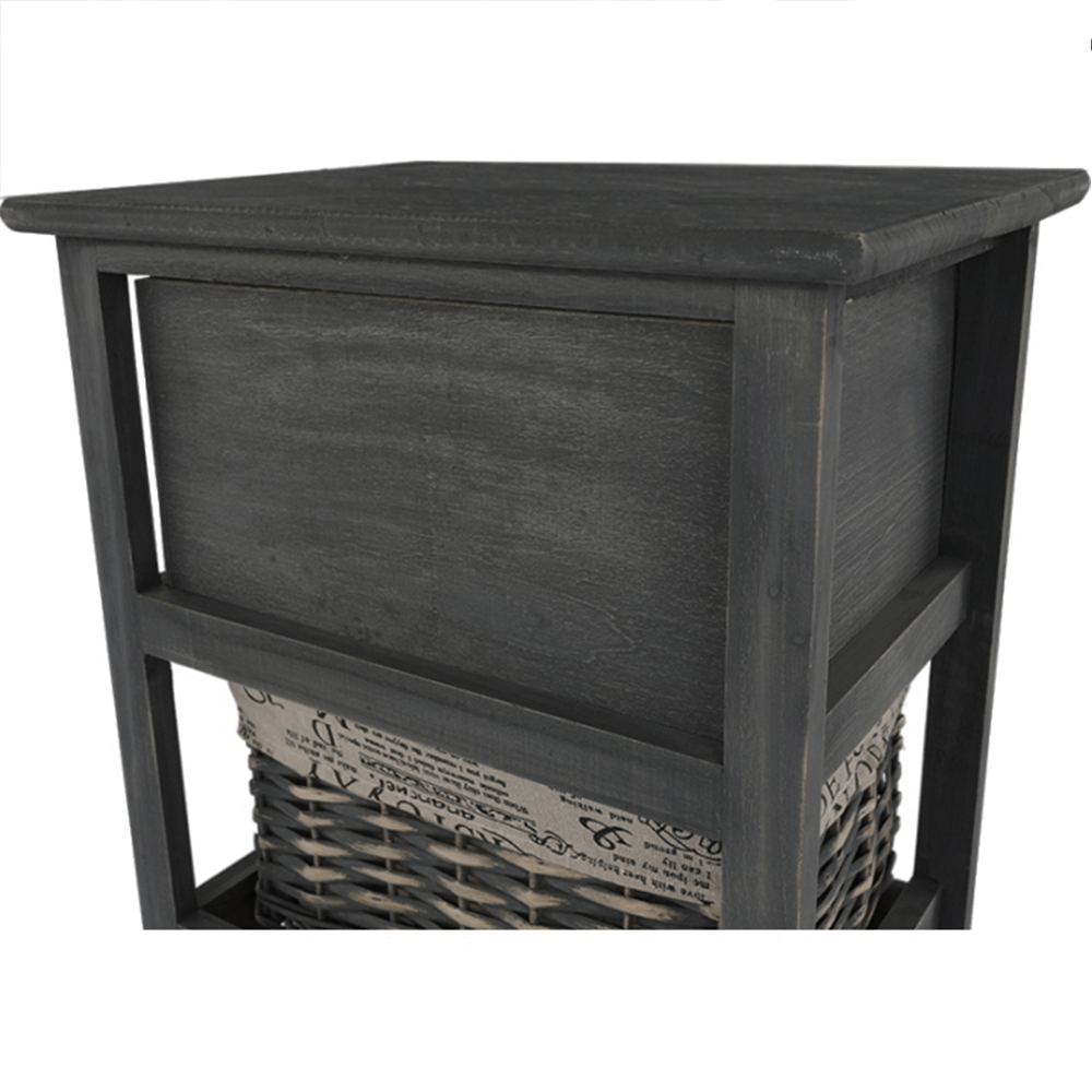 Komód, 2 kosár, 1 fiók, szürke-barna, DARKIE 2 Komód, 2 kosár, 1 fiók, szürke-barna, DARKIE 2