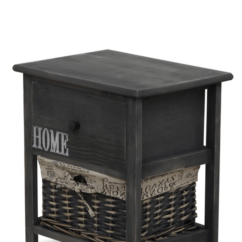 Komód, 3 kosár, 1 fiók, szürke-barna, DARKIE 3 Komód, 3 kosár, 1 fiók, szürke-barna, DARKIE 3