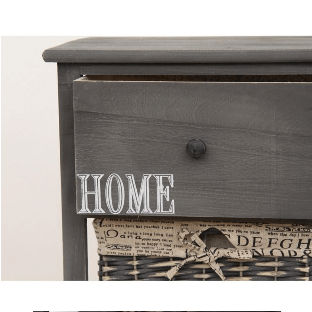 Komód, 3 kosár, 1 fiók, szürke-barna, DARKIE 3 Komód, 3 kosár, 1 fiók, szürke-barna, DARKIE 3