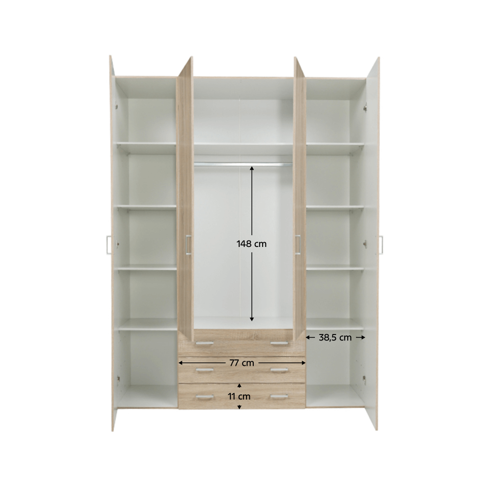 szekrény, 4 - ajtós, tölgy sonoma, GWEN 70429 szekrény, 4 - ajtós, tölgy sonoma, GWEN 70429