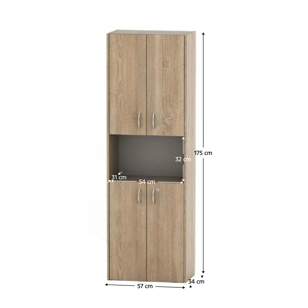 Polcosszekrény ajtókkal, tölgy sonoma, TEMPO ASISTENT NEW 003