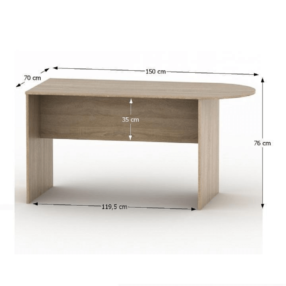 Tárgylóasztal ívvel 150, tölgy sonoma, TEMPO ASISTENT NEW 022