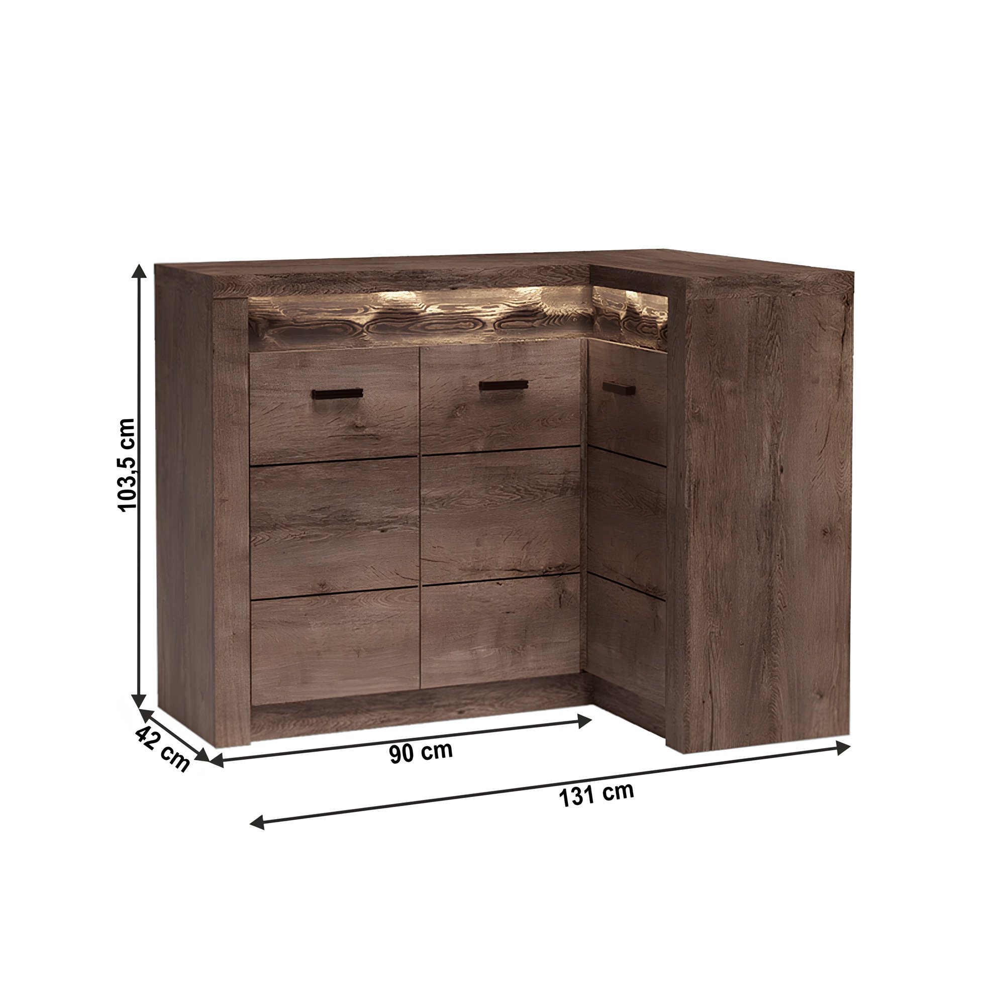 Sarokkomód, kőris sötét, INFINITY I-15 Sarokkomód, kőris sötét, INFINITY I-15