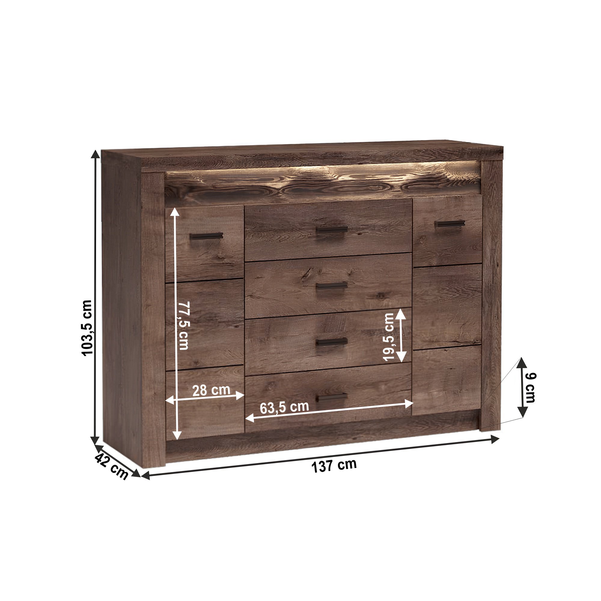 Komód, kőris sötét, INFINITY I-07 Komód, kőris sötét, INFINITY I-07