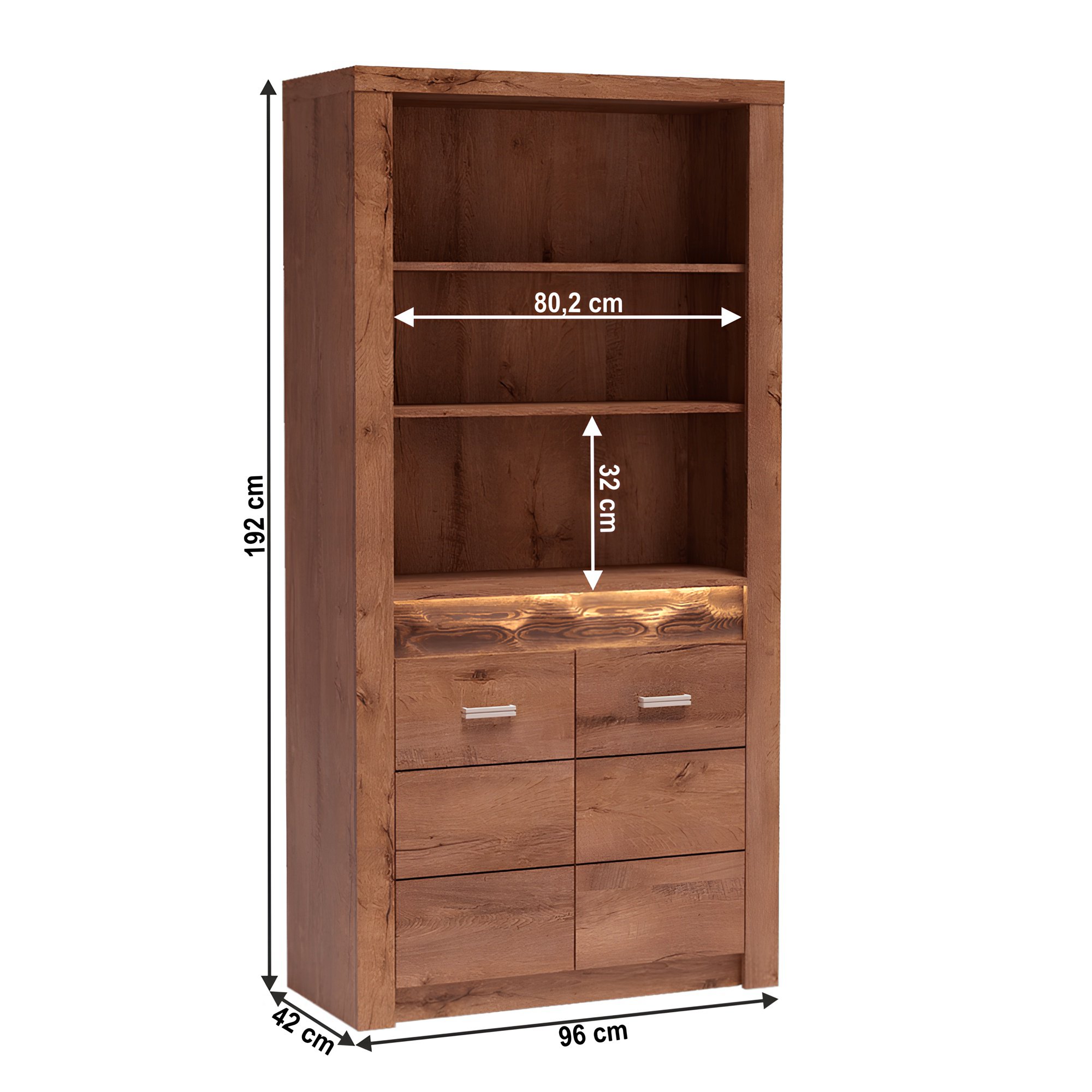 Könyvespolc, világos kőris, INFINITY I-05