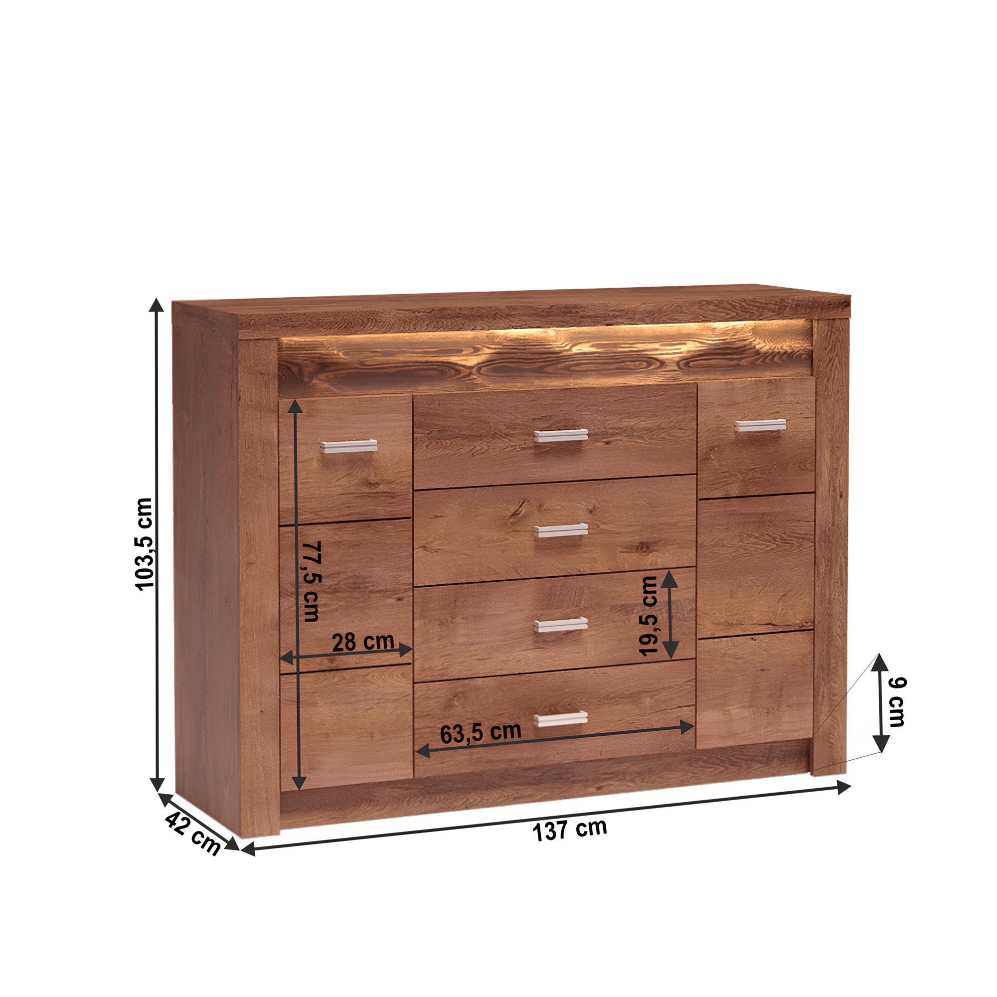 Komód, világos kőris, INFINITY I-07 Komód, világos kőris, INFINITY I-07