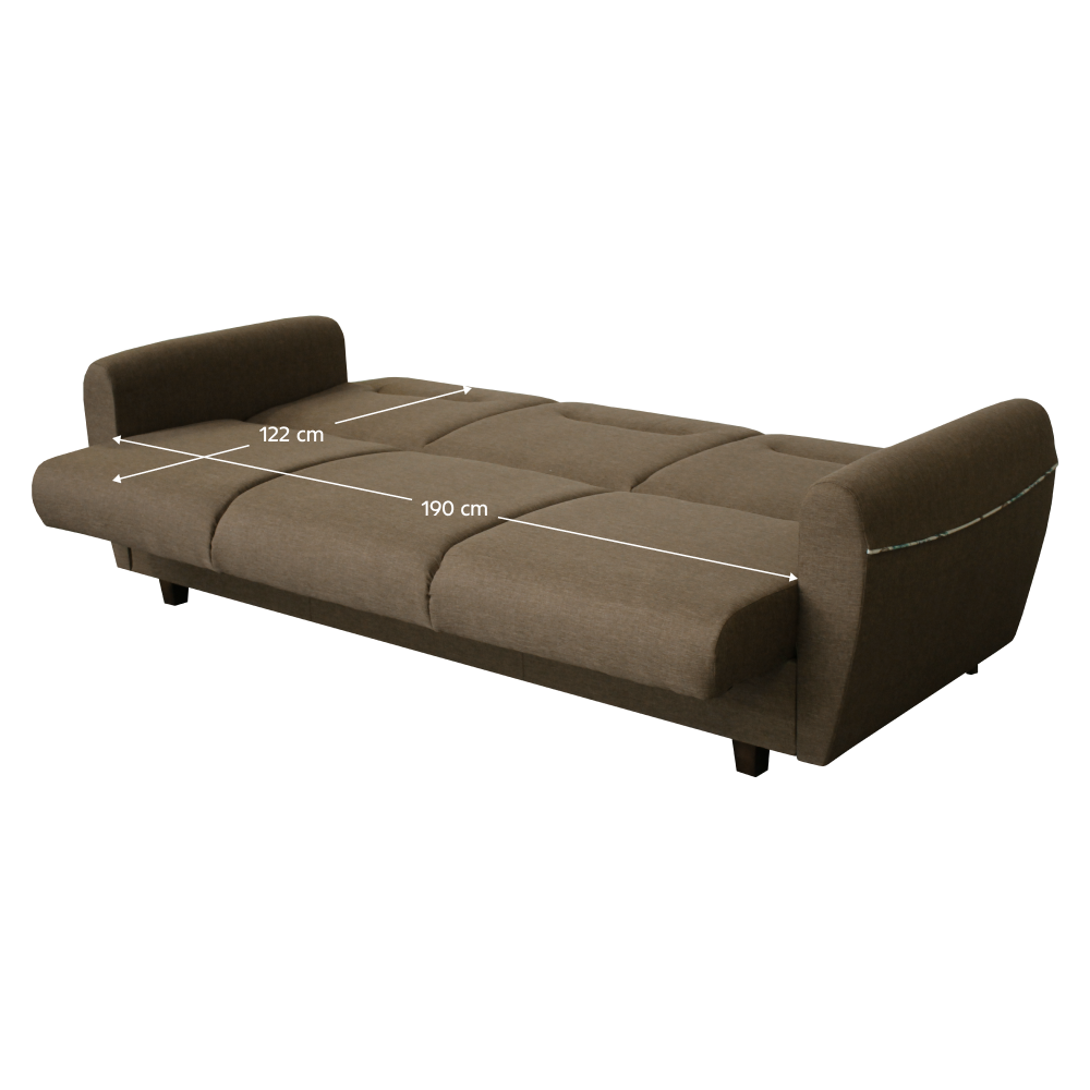 Trojsed, rozkladací, hnedá Savana/vzor, MILO