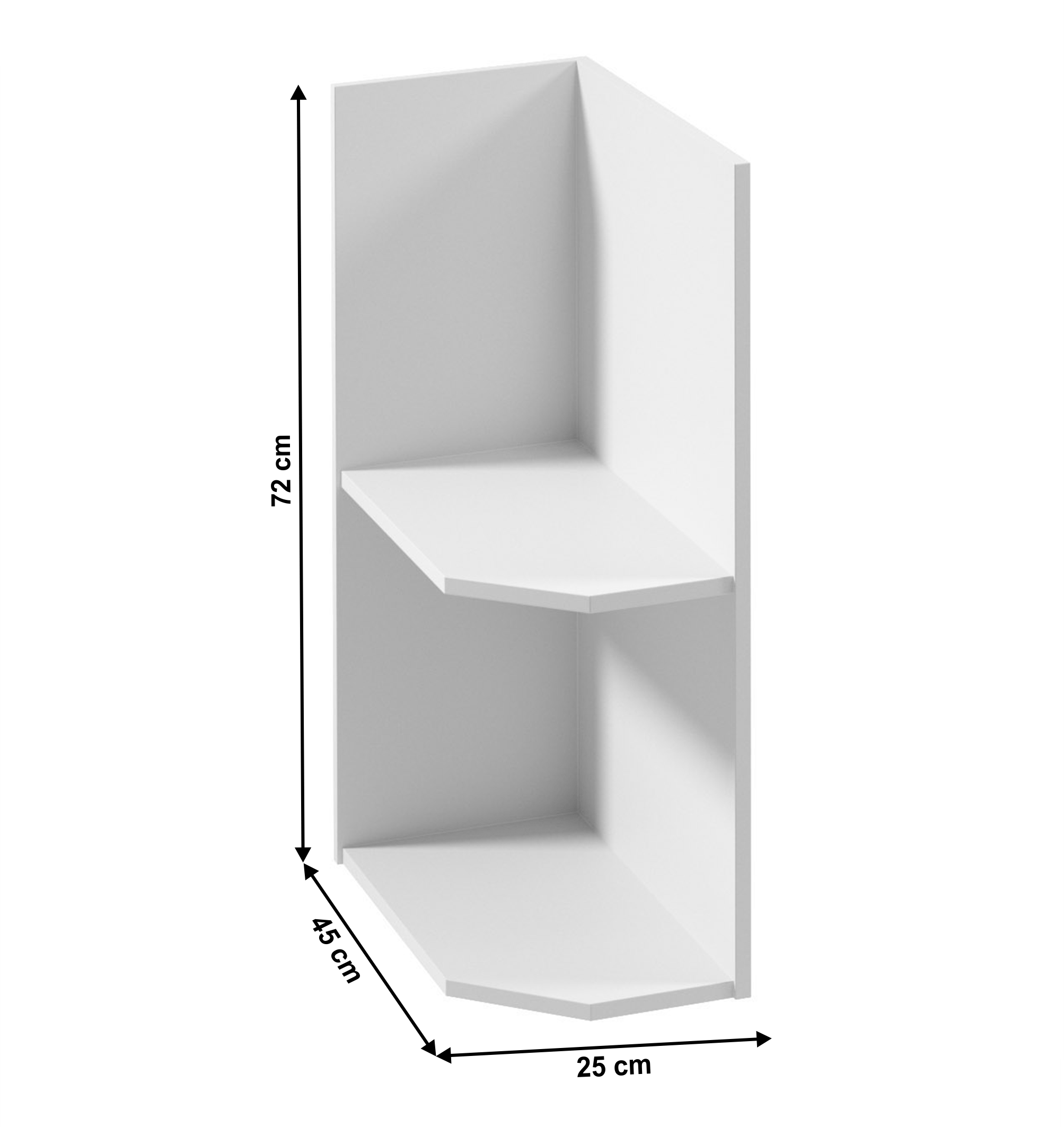 Dulap inferior de colț, alb, model stânga, ROYAL D25PZ